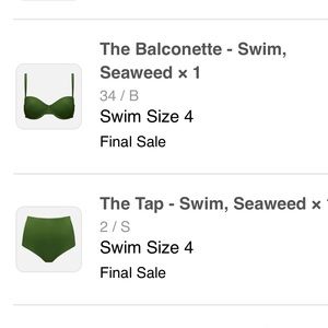 Brand New/Never Worn CUUP Bikini in Seaweed